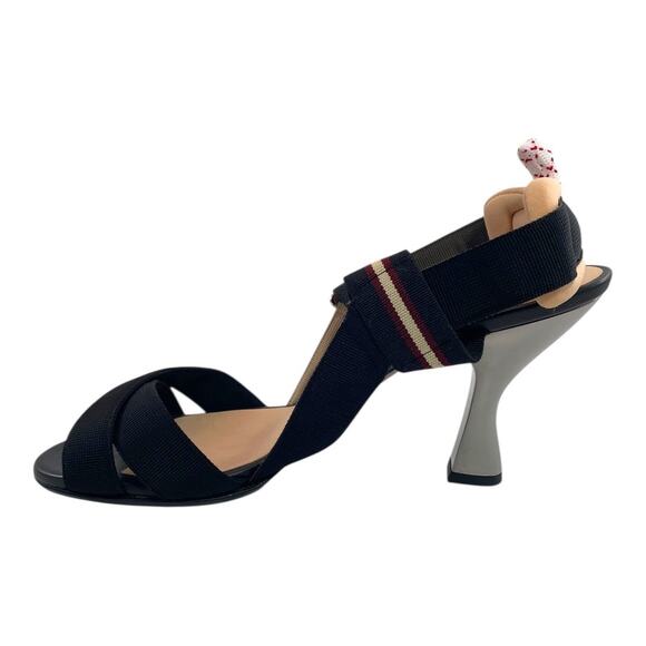Fendi Colibrì Multi NIB Nylon Strappy EU 39 1/2 US 9.5 Slingback Heels Sandals - Picture 8 of 15